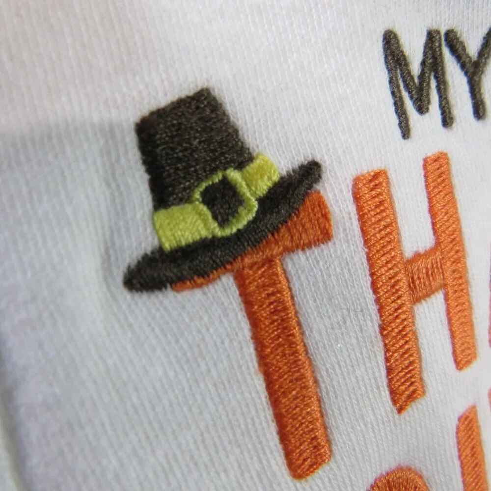 Baby Bib My First Thanksgiving embroidered baby bib 100% cotton
